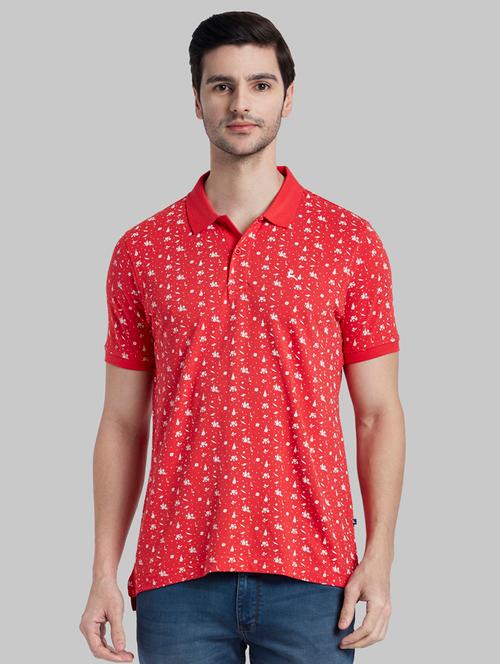 red printed polo t-shirt - 17805311 - Very Small Image - 1