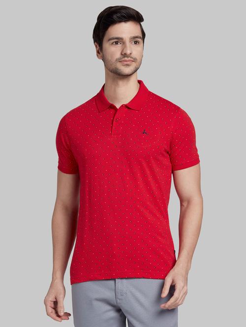 red printed polo t-shirt - 17805317 - Very Small Image - 1