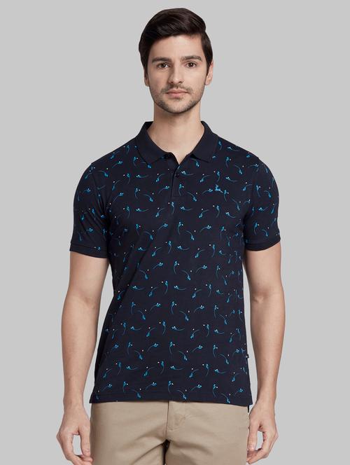 blue printed polo t-shirt - 17805318 - Very Small Image - 1