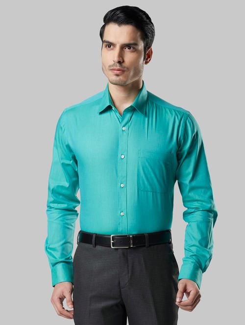 green solid formal shirt - 17805396 - Very Small Image - 1