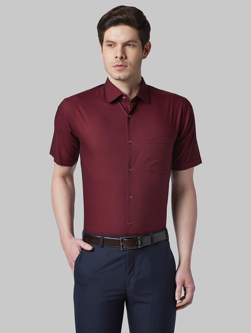 maroon self design formal shirt - 17805424 - Very Small Image - 1