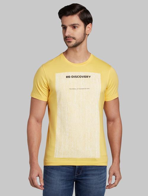 yellow front print t-shirt - 17805473 - Very Small Image - 1