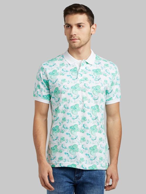 white printed polo t-shirt - 17805487 - Very Small Image - 1