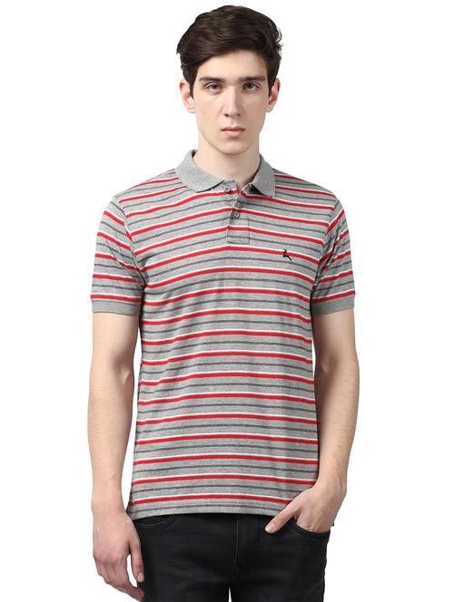 grey striped polo t-shirt - 17805496 - Very Small Image - 1
