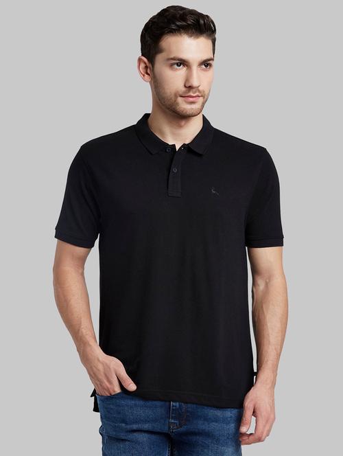black solid polo t-shirt - 17805511 - Very Small Image - 1