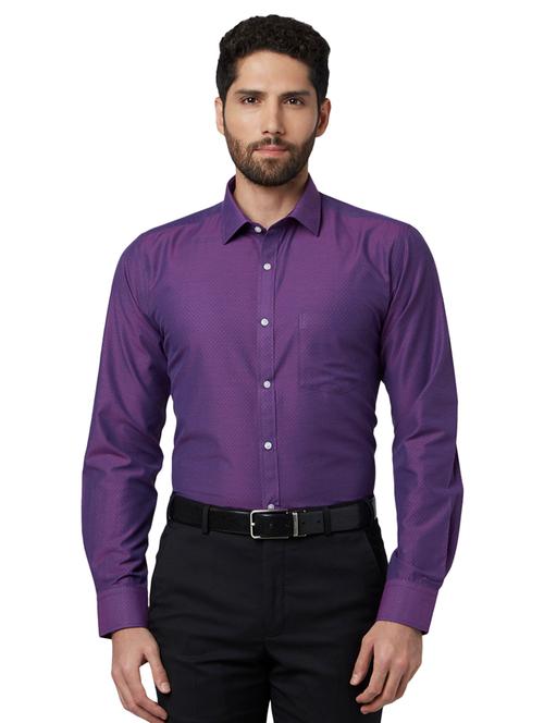 purple self design formal shirt - 17805580 - Very Small Image - 1