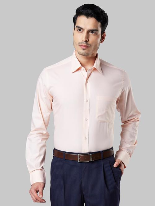 peach solid formal shirt - 17805722 - Very Small Image - 1