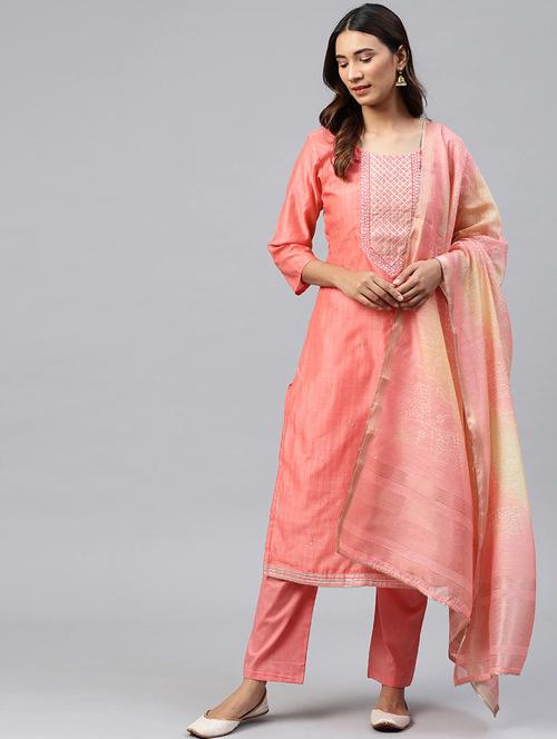 embroidered unstitched suit - 17806824 - Very Small Image - 1