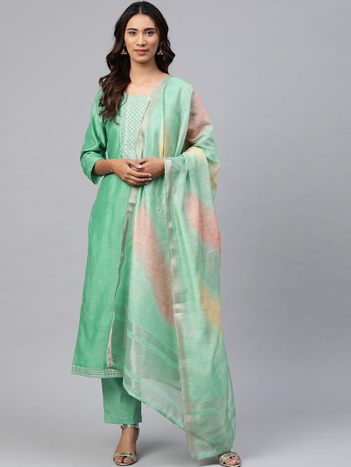embroidered unstitched suit - 17806825 - Very Small Image - 1