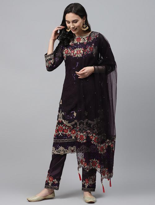embroidered unstitched suit - 17806846 - Very Small Image - 1