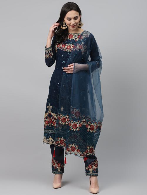 embroidered unstitched suit - 17806847 - Very Small Image - 1