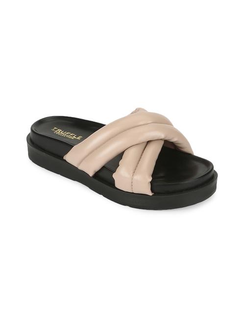 nude pu slides flip flops - 17806892 - Very Small Image - 1