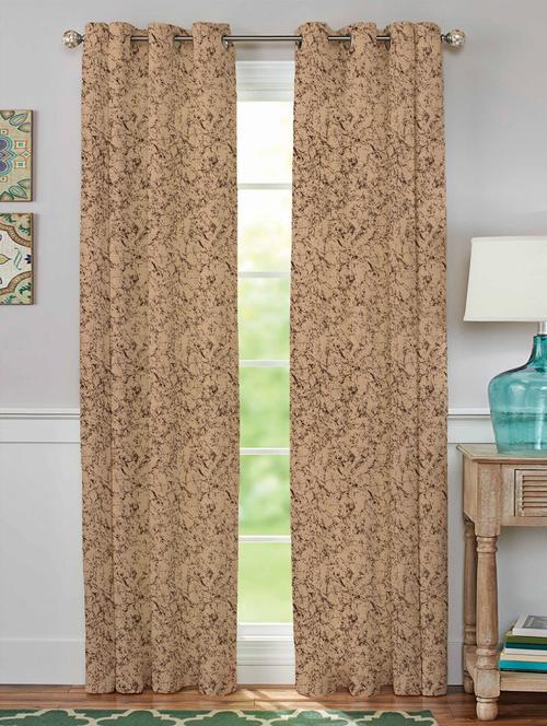 homesajja beautiful velvet 7 feet long door curtain set of 2 (size 4x7 feet)beige - 17806950 - Very Small Image - 1