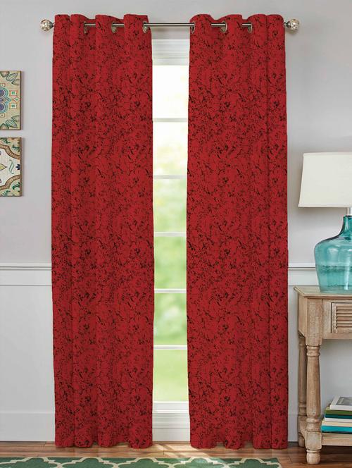 homesajja beautiful velvet 7 feet long door curtain set of 2 (size 4x7 feet)red - 17806953 - Very Small Image - 1