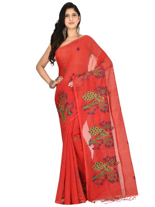 conversational tant saree with blouse - 17807209 - Very Small Image - 1