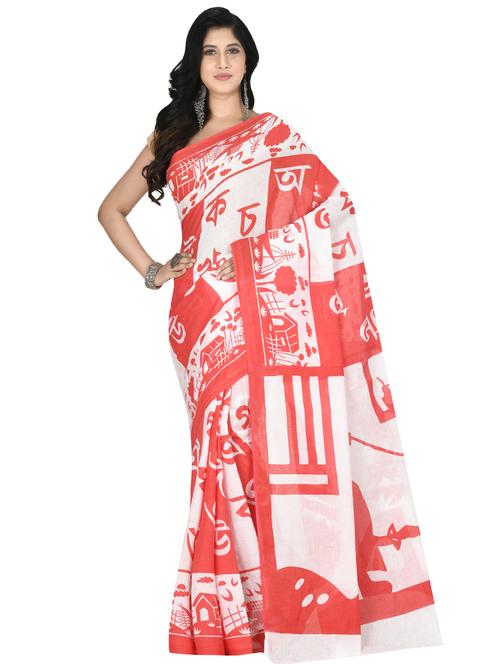 typographic tant saree - 17807218 - Very Small Image - 1