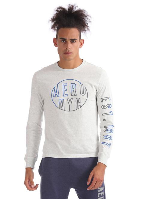 grey front printed t-shirt - 17807796 - Very Small Image - 1