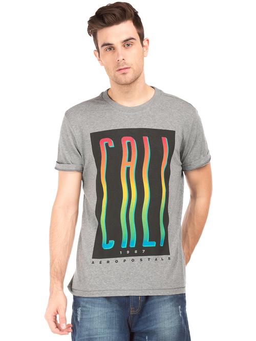 grey front printed t-shirt - 17807859 - Very Small Image - 1