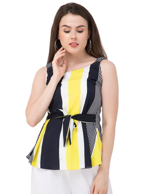 tie front striped top - 17808010 - Very Small Image - 1