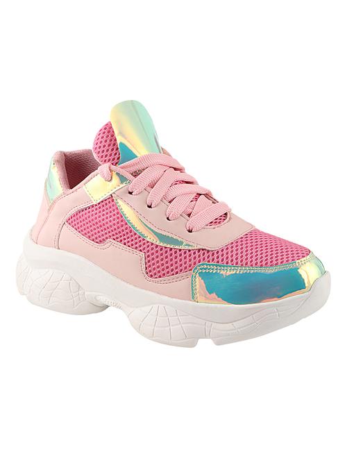 pink synthetic laceup sneakers - 17808252 - Very Small Image - 1
