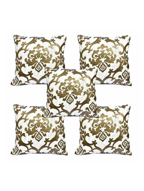 indhome life embosed self bedroom & living room cushion cover set sofa velvet cushion covers '16x16inches' (set of 5 pcs) - 17808940 - Very Small Image - 1