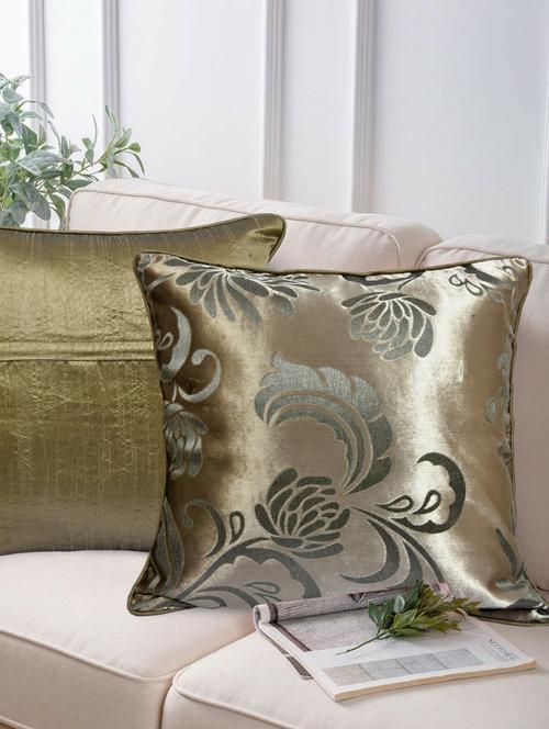 indhome life embosed self design bedroom & living room cushion cover set sofa velvet cushion covers '16x16inches' (set of 2 pcs) - 17808941 - Very Small Image - 1