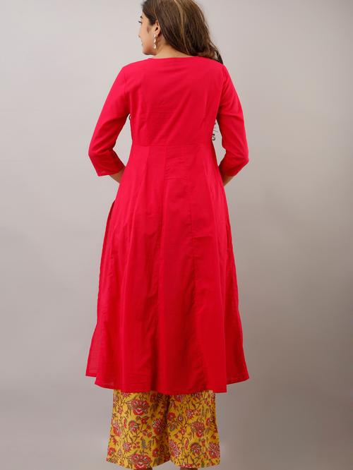 eyka magenta angrakha kali kurta with - 17809185 - Very Small Image - 1
