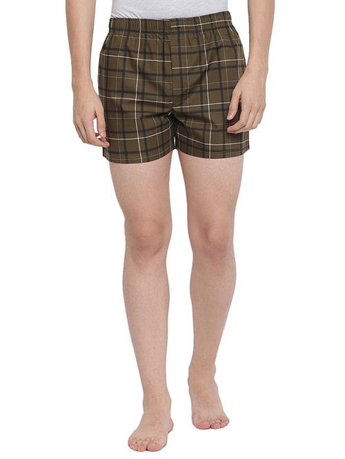olive green checkered boxer - 17809550 - Very Small Image - 1