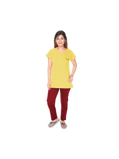 yellow hosiery nightwear set - 17810550 - Very Small Image - 1
