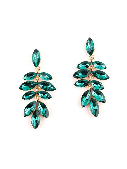 green metal drop earring - 17810659 - Very Small Image - 1