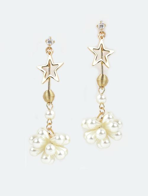 gold metal drop earring - 17810660 - Very Small Image - 1