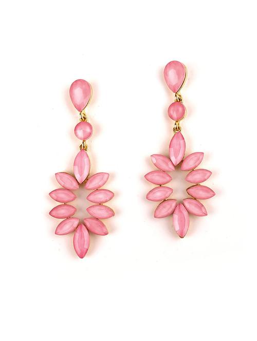 pink metal drop earring - 17810663 - Very Small Image - 1