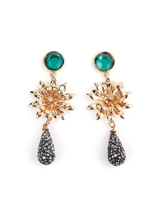 green metal drop earring - 17810670 - Very Small Image - 1