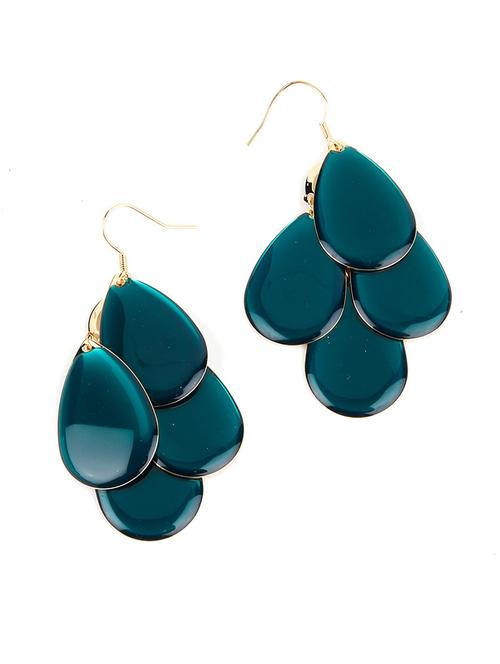 green metal drop earring - 17810705 - Very Small Image - 1