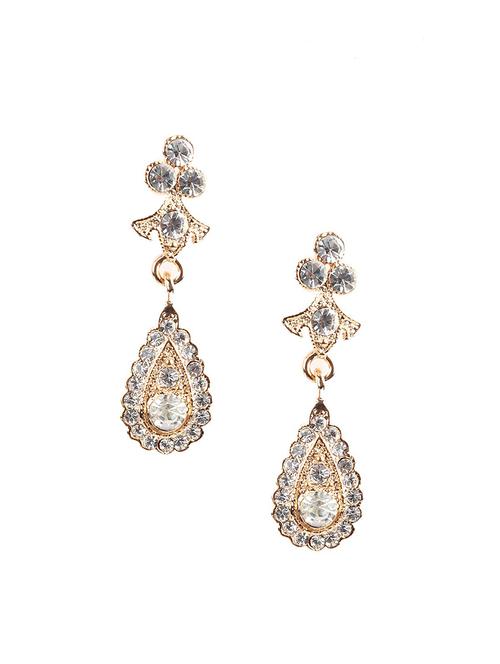 gold metal drop earring - 17810724 - Very Small Image - 1