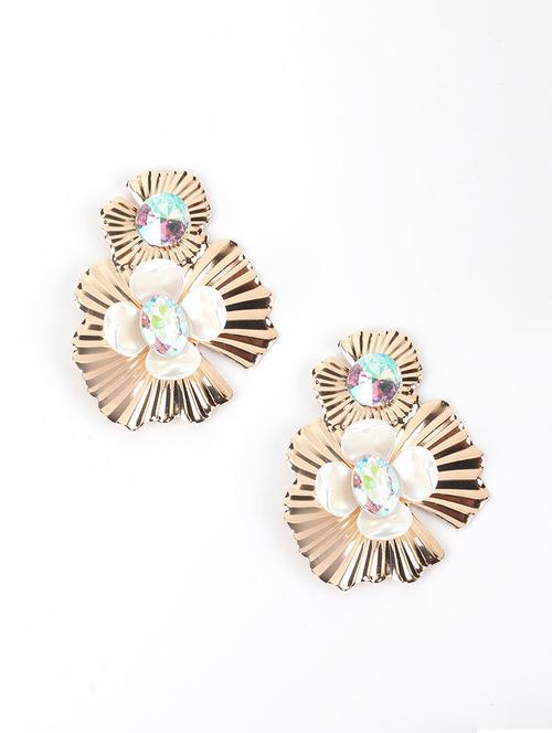 gold metal drop earring - 17810732 - Very Small Image - 1