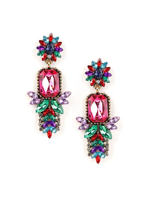 multi colored metal drop earring - 17810736 - Very Small Image - 1