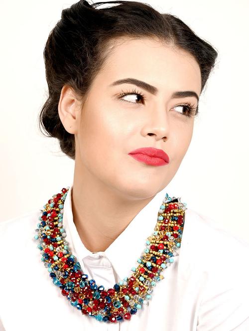 multi colored brass short necklace - 17810810 - Very Small Image - 1