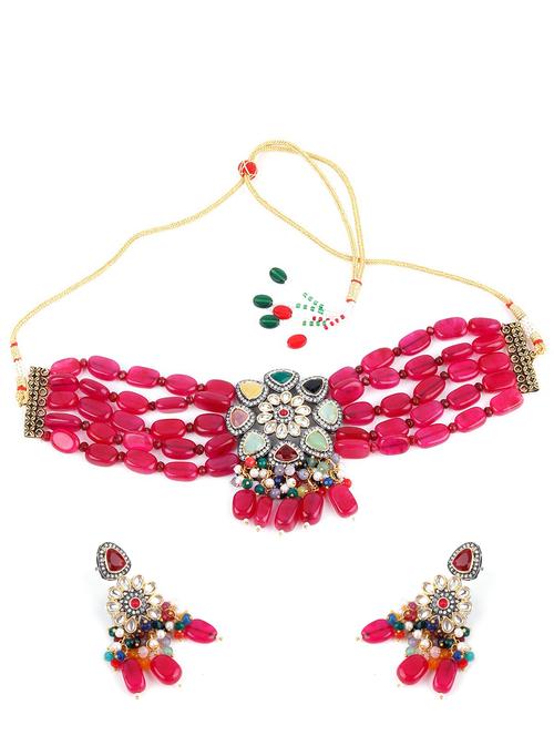 red metal necklaces and earring - 17810950 - Very Small Image - 1