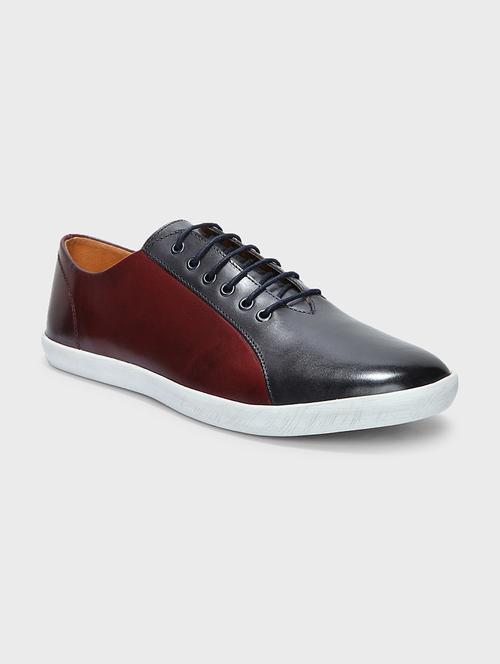 maroon colored lace up sneaker - 17811146 - Very Small Image - 1