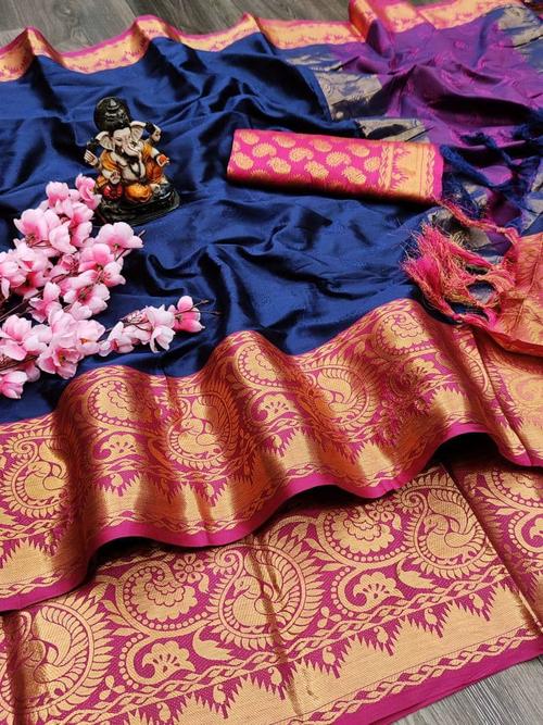 ura silk self jacquard ground with - 17811390 - Very Small Image - 1