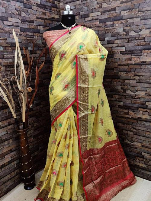 trending pure lilen silk saree weaving - 17811590 - Very Small Image - 1