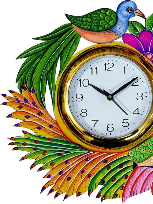 designer peacock wall clock - 17811696 - Very Small Image - 1