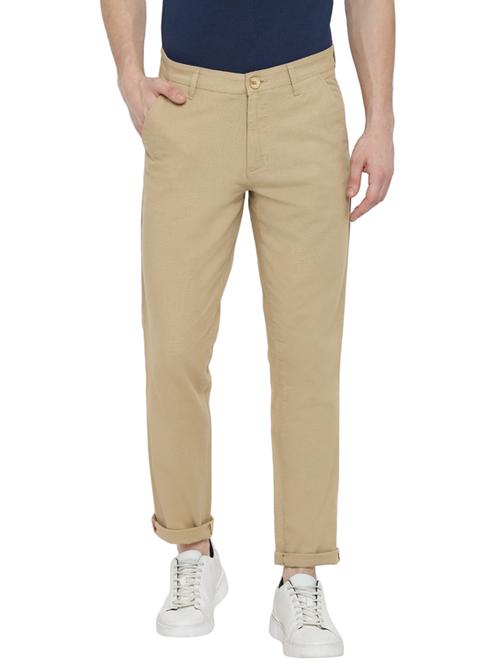 khaki solid chinos - 17812160 - Very Small Image - 1
