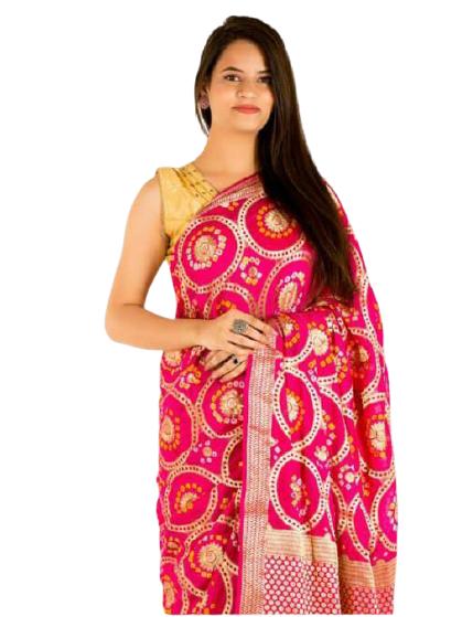 double bhandej ghatchola banarsi silk saree - 17812461 - Very Small Image - 1