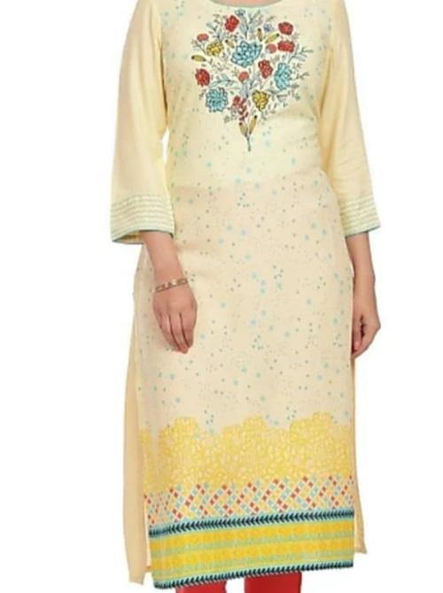 yellow cotton kurti - 17812749 - Very Small Image - 1