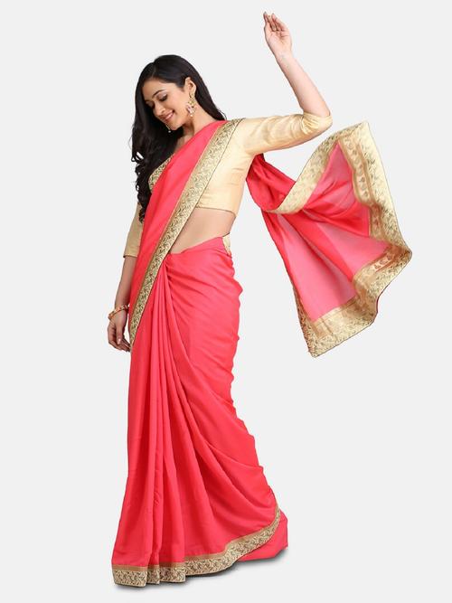 vichitra silk bordar saree - 17812839 - Very Small Image - 1
