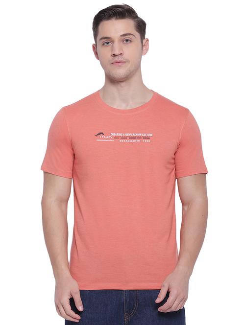 orange chest print t-shirt - 17812871 - Very Small Image - 1
