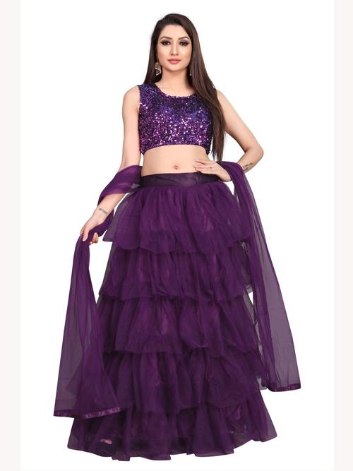arvika nylon net purple plain ceremonial - 17813184 - Very Small Image - 1