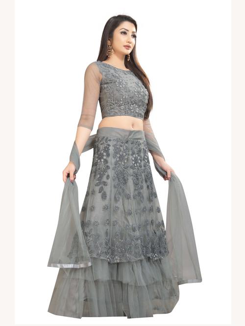 arvika nylon net dark grey embroidered - 17814389 - Very Small Image - 1